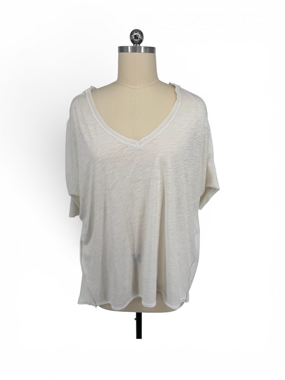 Free People Oversize Ivory High-Low Tunic Size Small